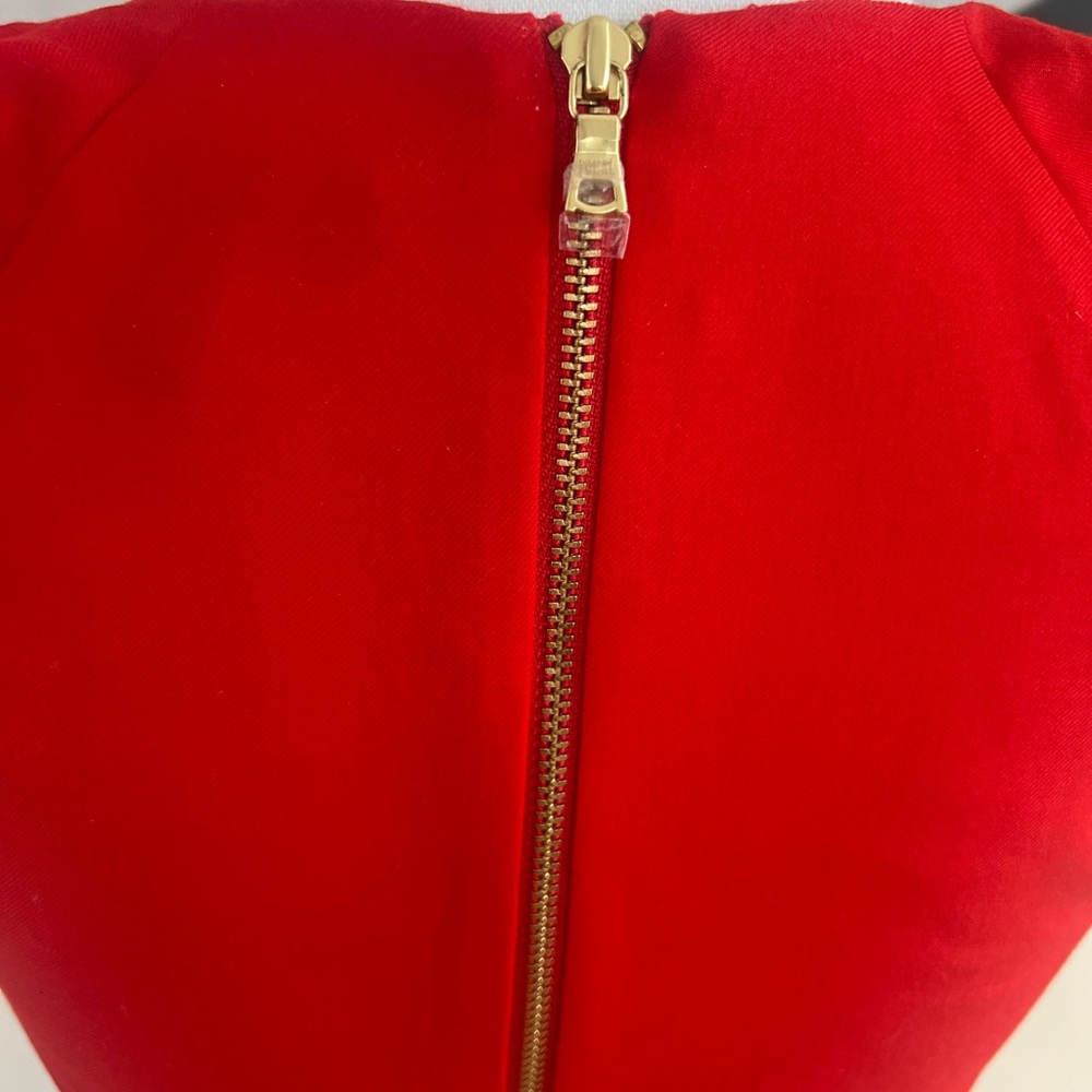 J. CREW Ruffled Short Shoulder Sleeve Midi Red Dress - Picture 6 of 13